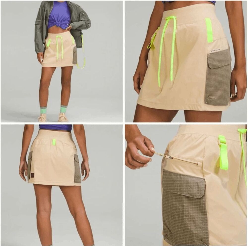 Lululemon Multi-Pocket Cargo High-Rise Hiking Skirt Shorts Size 8 NWOT